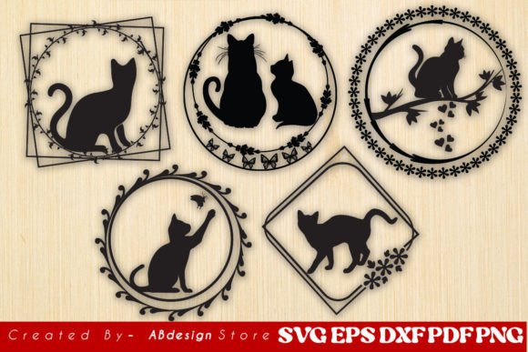 Black Cat on Wall Decor Design Graphic