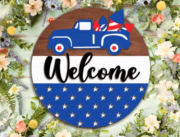 Celebrate with the Happy July 4th Welcome Sign - Break Jhon