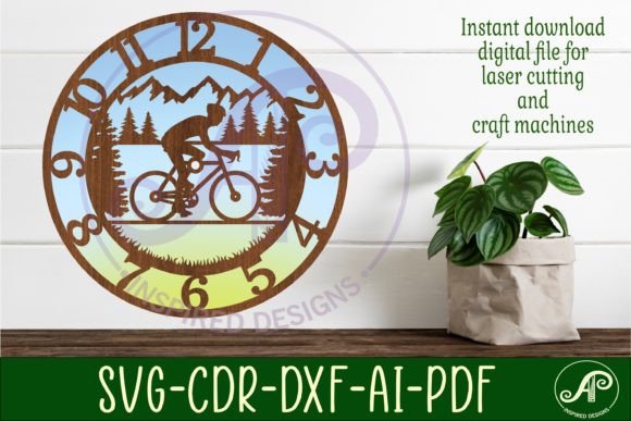 Create Unique Timepieces with Cycling Wall Clock Laser Cut Template