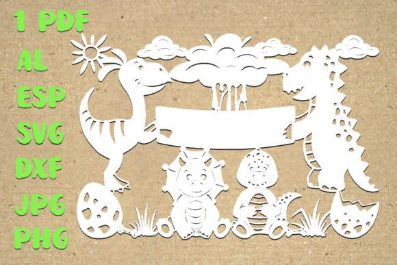 Dinosaurs Animals SVG Paper Clipping Template