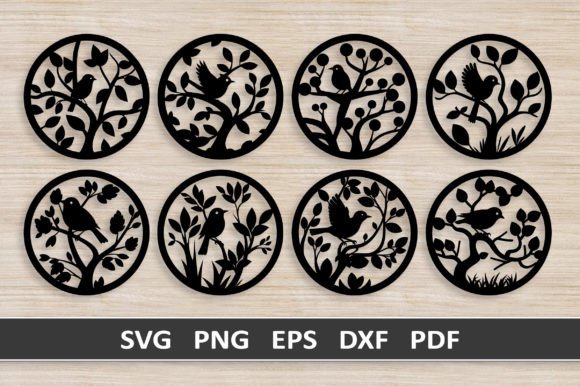 Elegant Bird on Branch SVG Cut Files Bundle