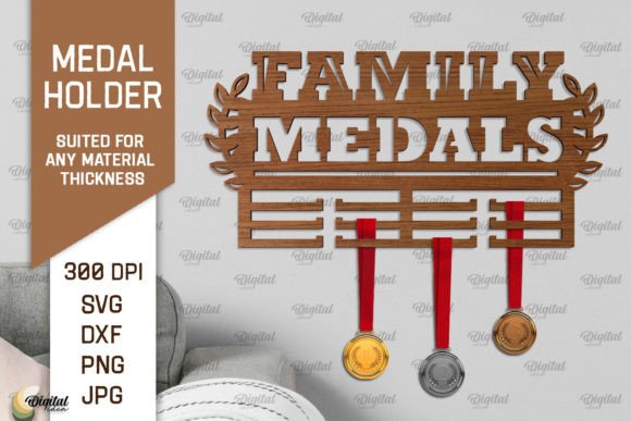Elegant Family Medal Display Laser Cut SVG Designs