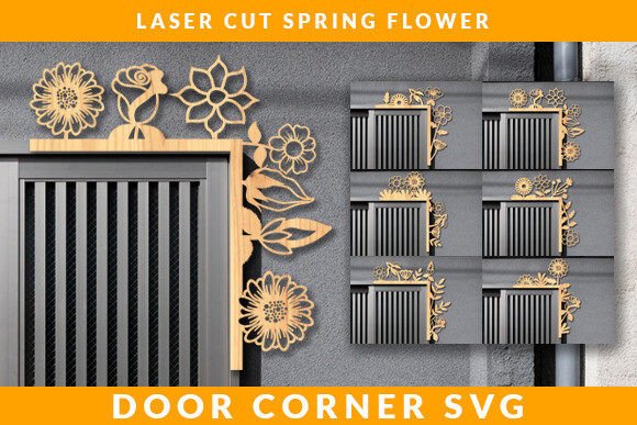 Elegant Laser Cut Spring Door Corner Svg Bundle