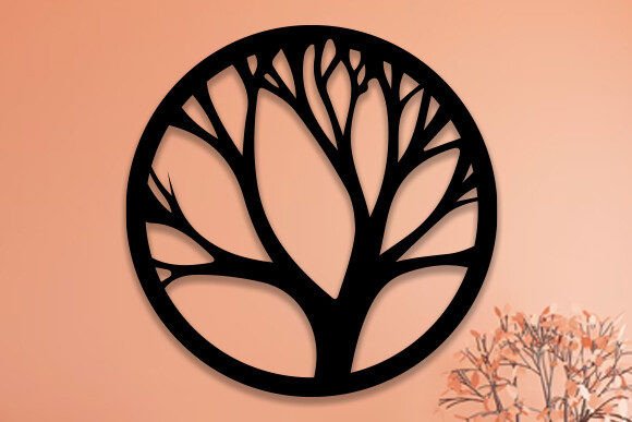 Laser Cut Tree Wood Sign Wall Art: A Nature-Inspired Design Asset