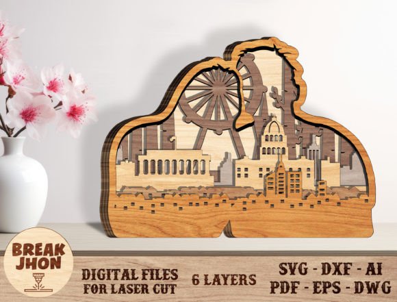 Layered Wooden Couple Cut File for 3D Craft Projects
