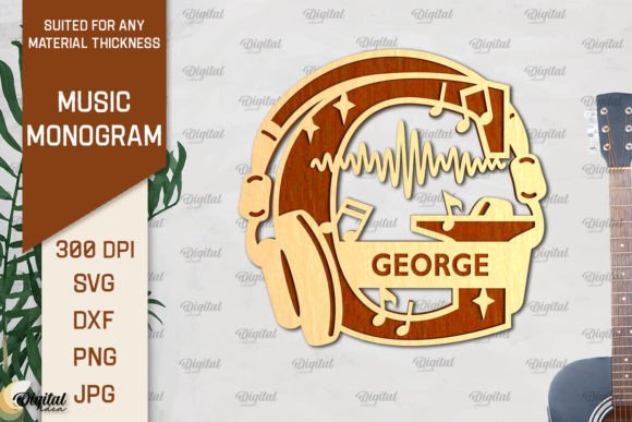 Letter G SVG Music Monogram Laser Cut: Elevate Your Design Projects