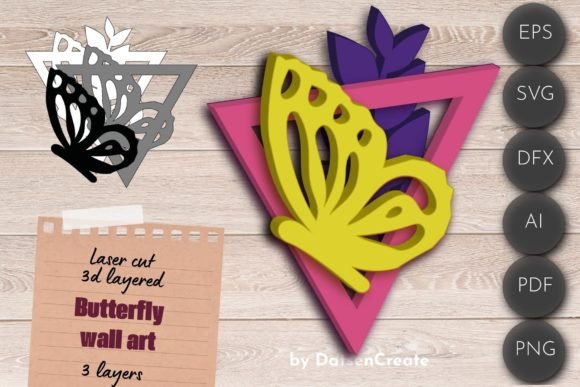 Moth Layered Wall Art: Insect SVG Laser Cut Files