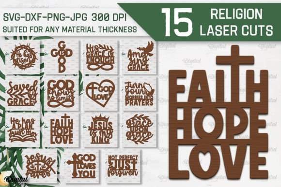 Religion LaserCut Bundle: Wall Decor SVG Designs