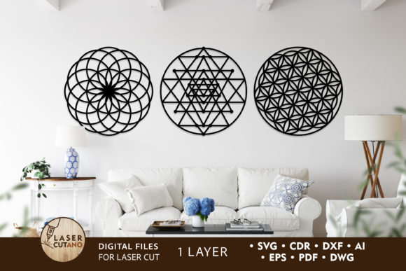 Sacred Geometry Wall Art: Cut Files for Creative Spaces