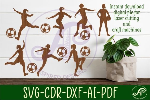 Soccer Player Silhouettes for Laser Cutting & Craft Projects
