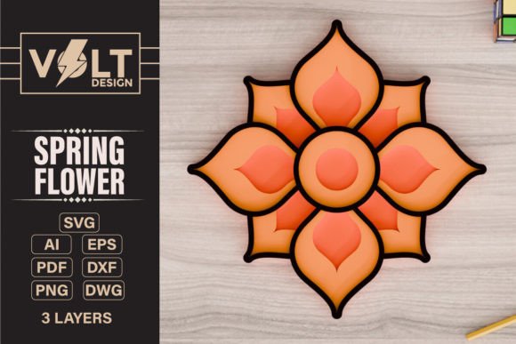 Spring Flower 3D SVG Laser Cut Design