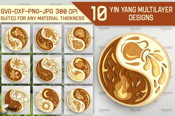 YIN YANG Multilayer Laser Cut Bundle: Digital Design Files